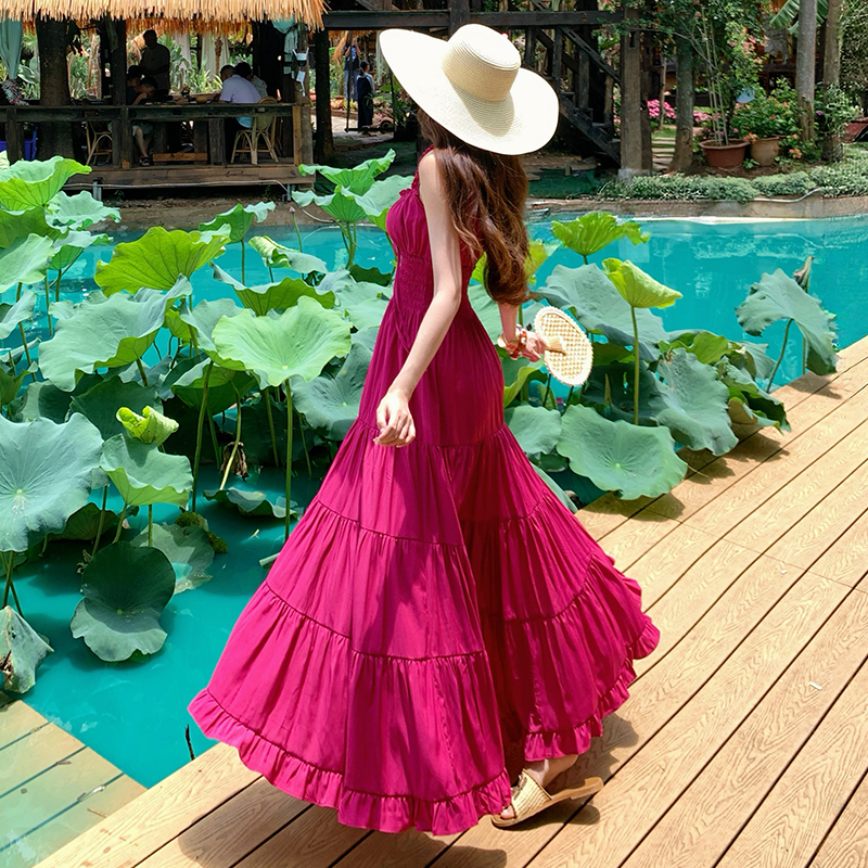 Sling conjoined seaside summer dress