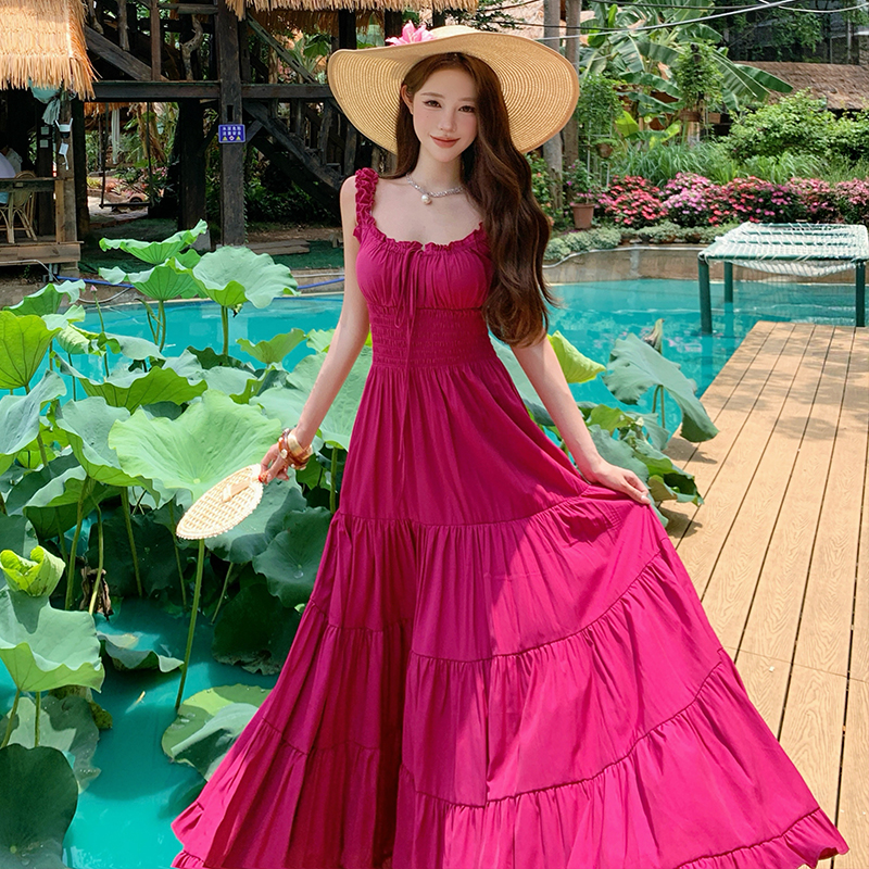 Sling conjoined seaside summer dress