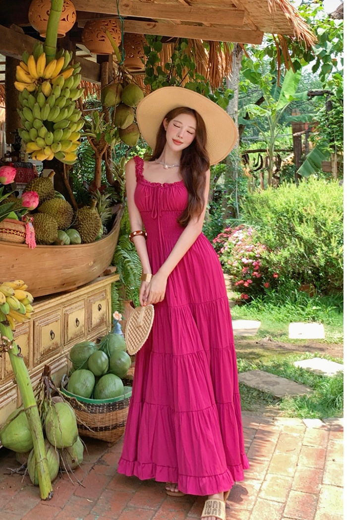Sling conjoined seaside summer dress