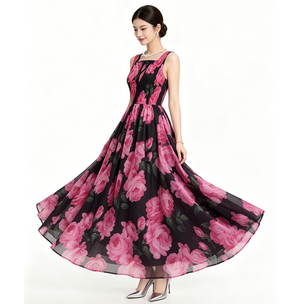 Sling printing dress