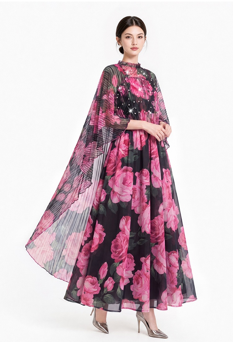 Sling dress printing shawl 2pcs set