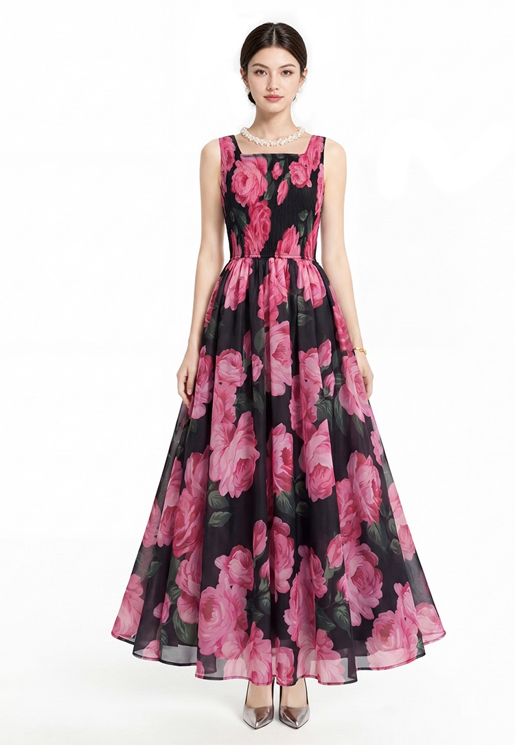 Sling dress printing shawl 2pcs set