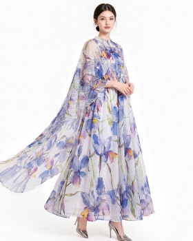 Sling dress printing shawl 2pcs set