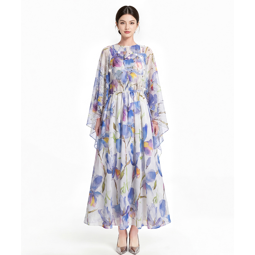 Sling dress printing shawl 2pcs set