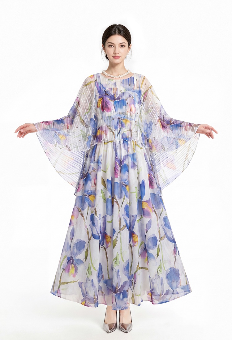Sling dress printing shawl 2pcs set