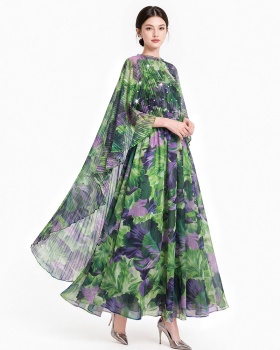 Printing dress sling shawl 2pcs set
