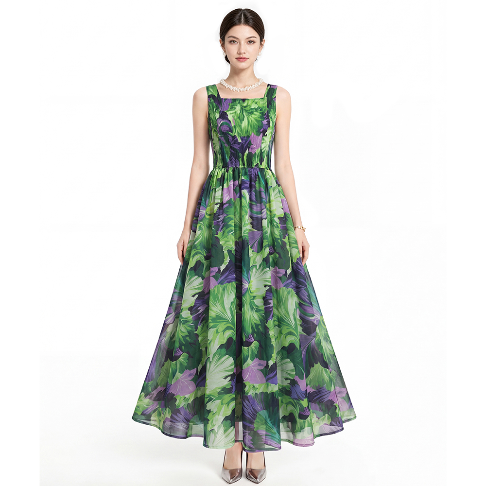 Printing dress sling shawl 2pcs set