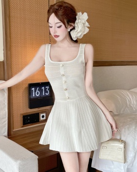 Enticement white dress sleeveless T-back for women