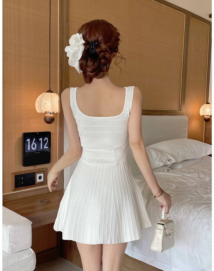 Enticement white dress sleeveless T-back for women