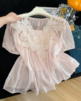 Sling Western style tops sweet summer shirt 2pcs set