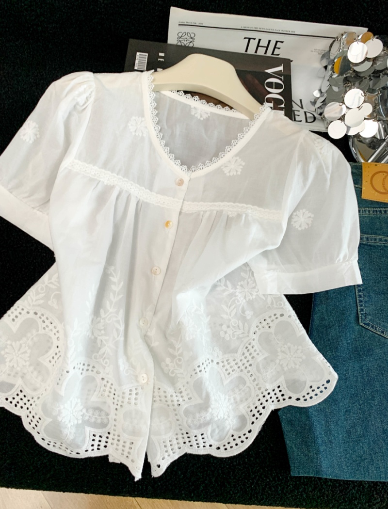 Jacquard fashion shirt Western style tops for women