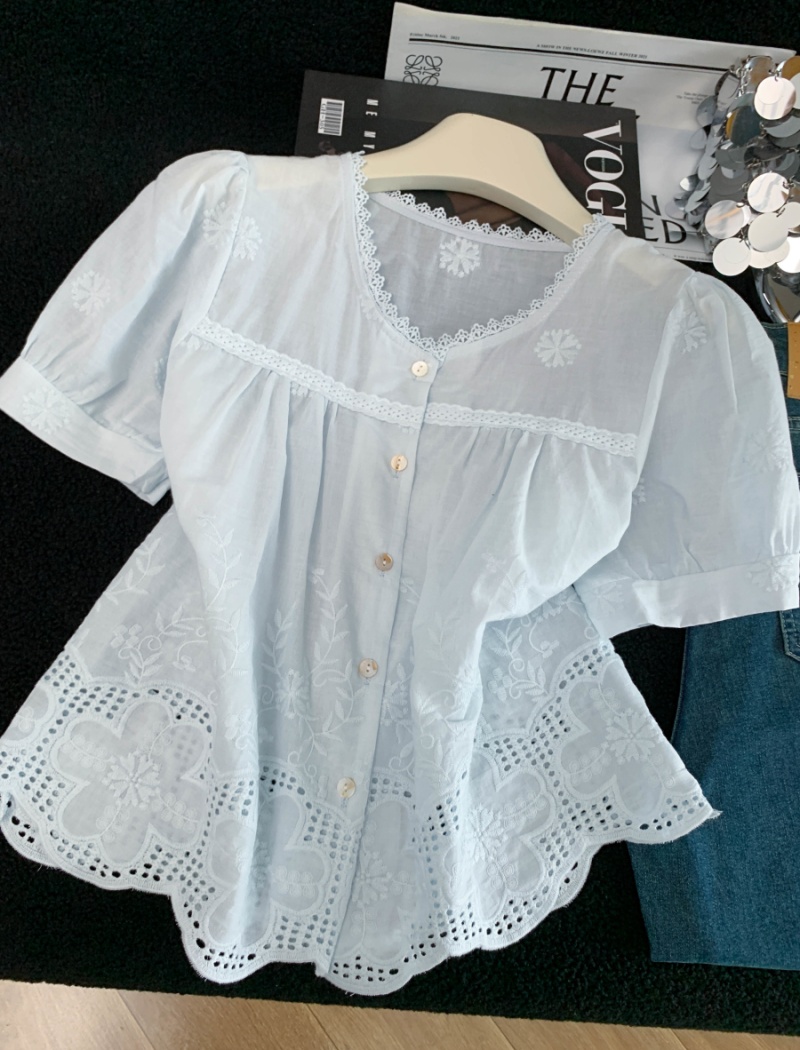 Jacquard fashion shirt Western style tops for women