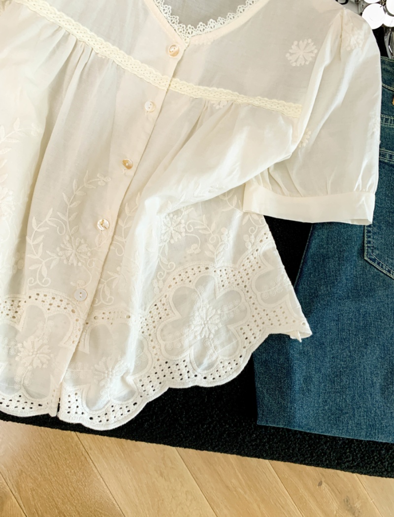 Jacquard fashion shirt Western style tops for women