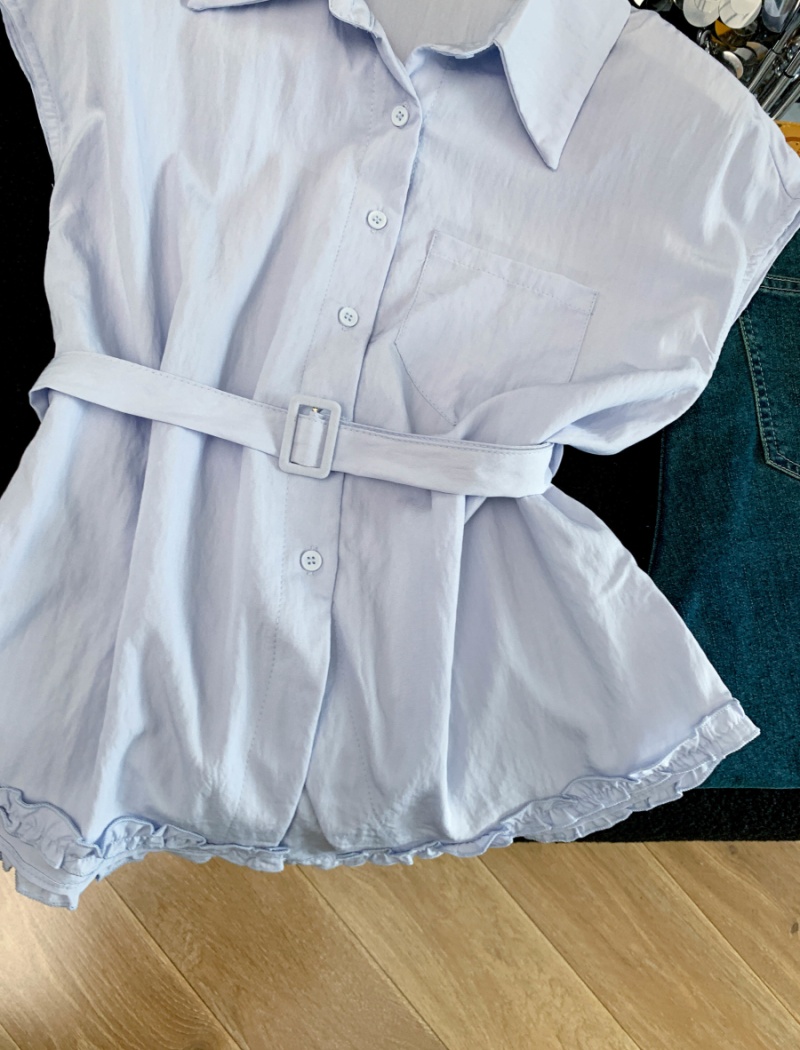 Simple shirt cotton linen tops for women