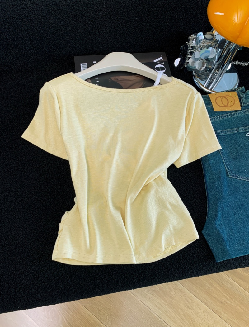 Sweet style summer tops short sleeve slim T-shirt