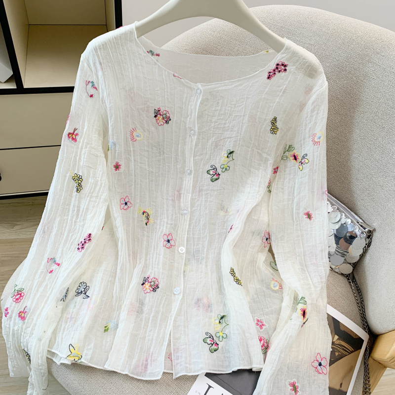 Long sleeve sunscreen tops fashion shirt for women