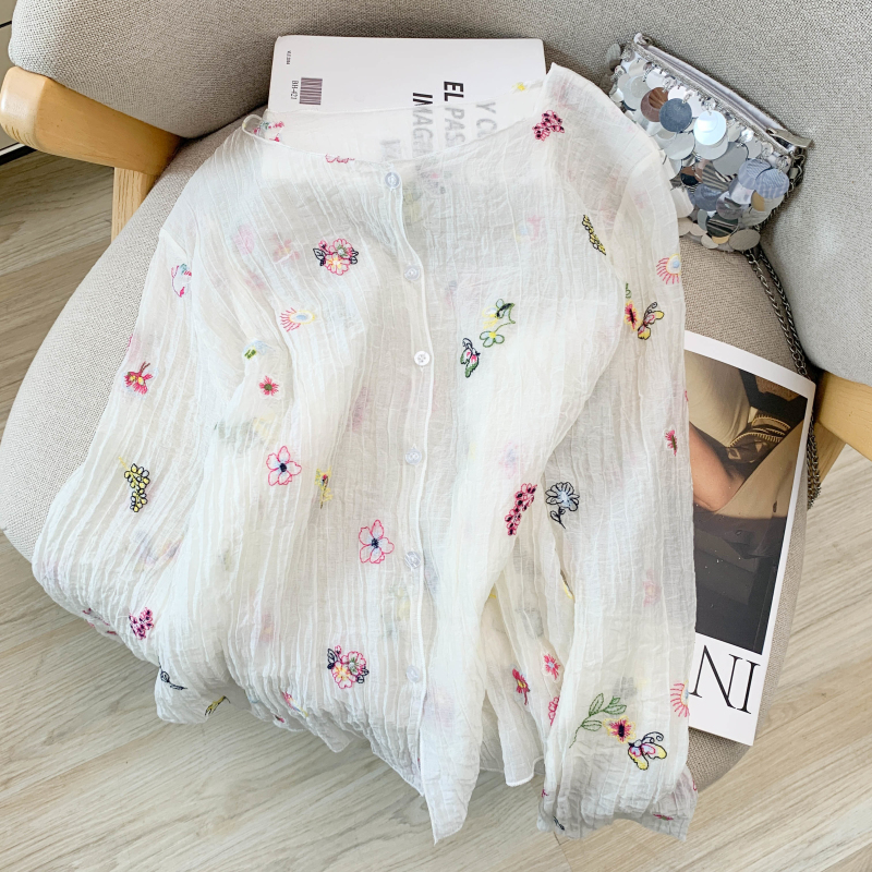 Long sleeve sunscreen tops fashion shirt for women