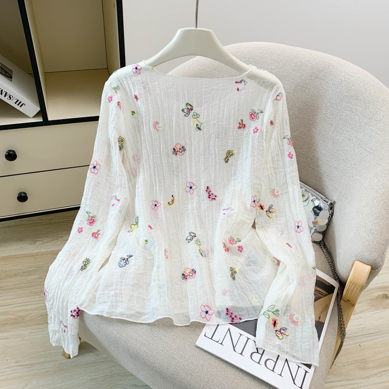 Long sleeve sunscreen tops fashion shirt for women