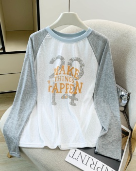 Cotton summer T-shirt loose printing tops for women