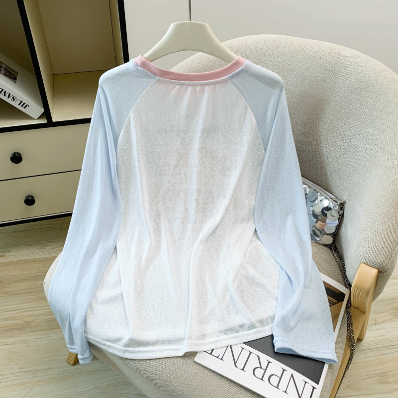 Cotton summer T-shirt loose printing tops for women