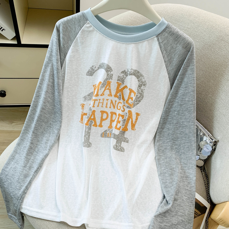 Cotton summer T-shirt loose printing tops for women