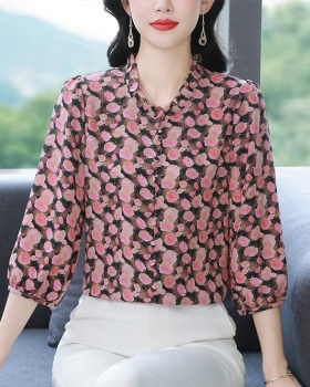 Chiffon all-match small shirt Cover belly shirt