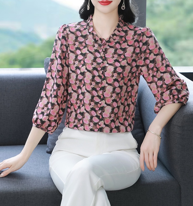 Chiffon all-match small shirt Cover belly shirt