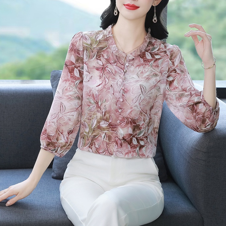 Chiffon all-match small shirt Cover belly shirt