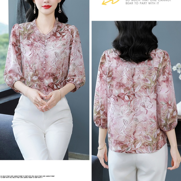 Chiffon all-match small shirt Cover belly shirt
