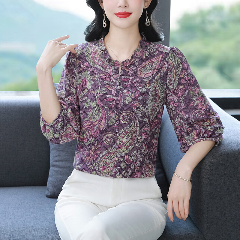 Chiffon all-match small shirt Cover belly shirt