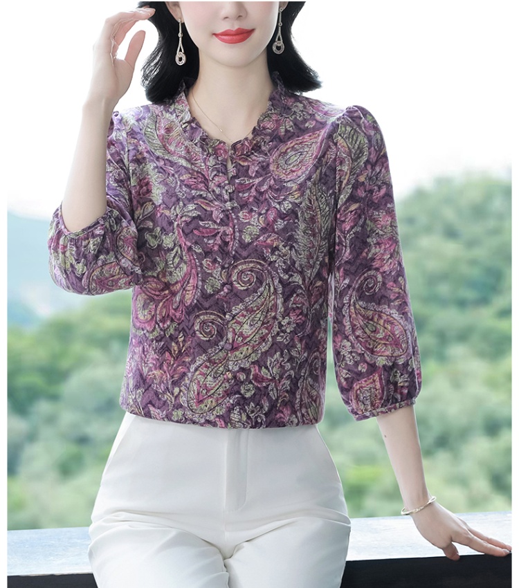 Chiffon all-match small shirt Cover belly shirt