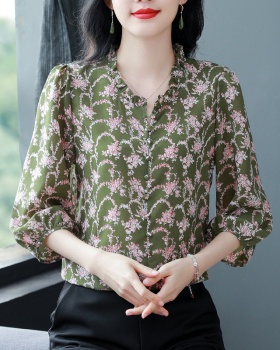 Cover belly temperament tops loose retro shirt for women
