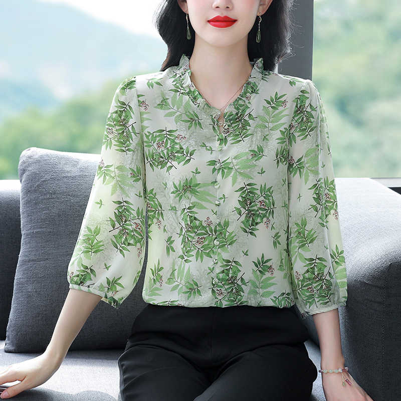 Cover belly temperament tops loose retro shirt for women