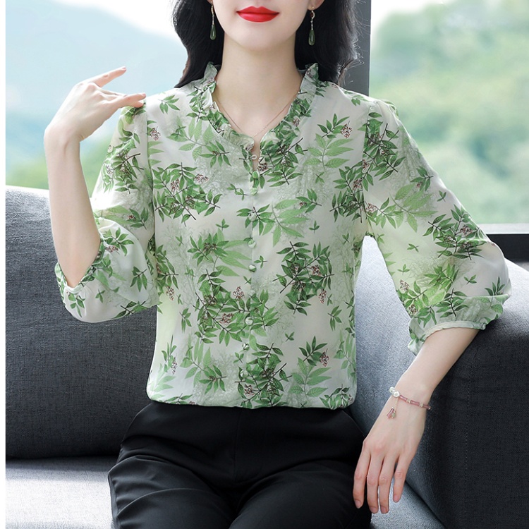 Cover belly temperament tops loose retro shirt for women