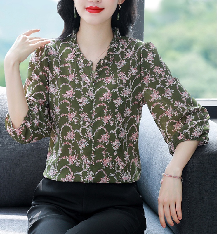 Cover belly temperament tops loose retro shirt for women