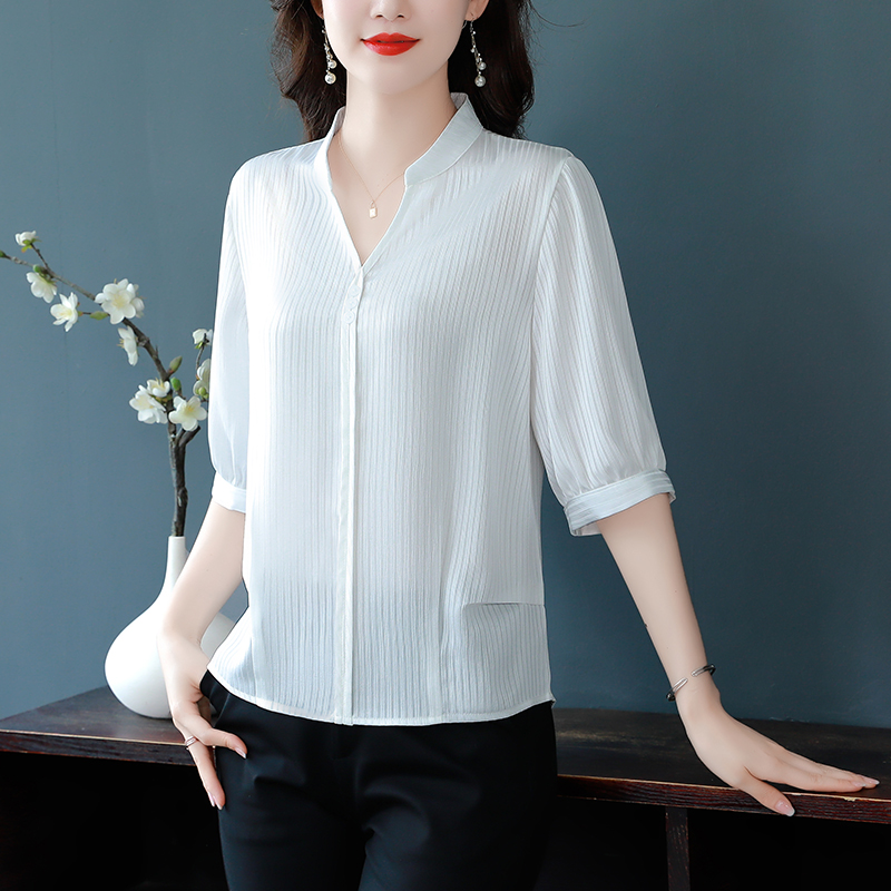 Summer slim shirt Cover belly tops for women