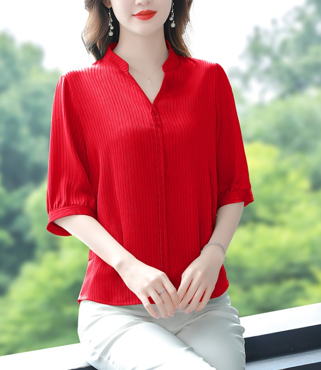 Summer slim shirt Cover belly tops for women