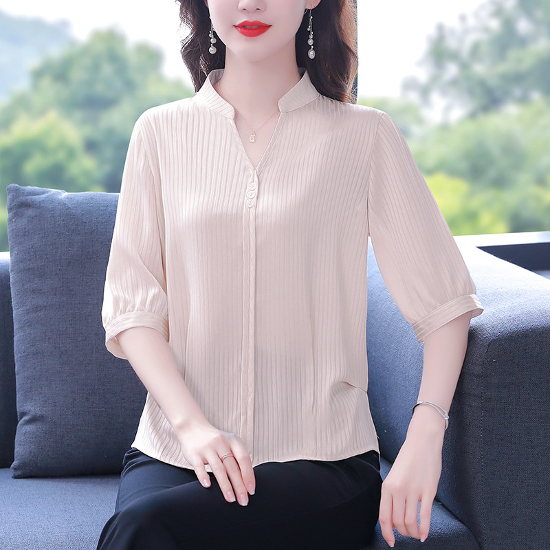Summer slim shirt Cover belly tops for women