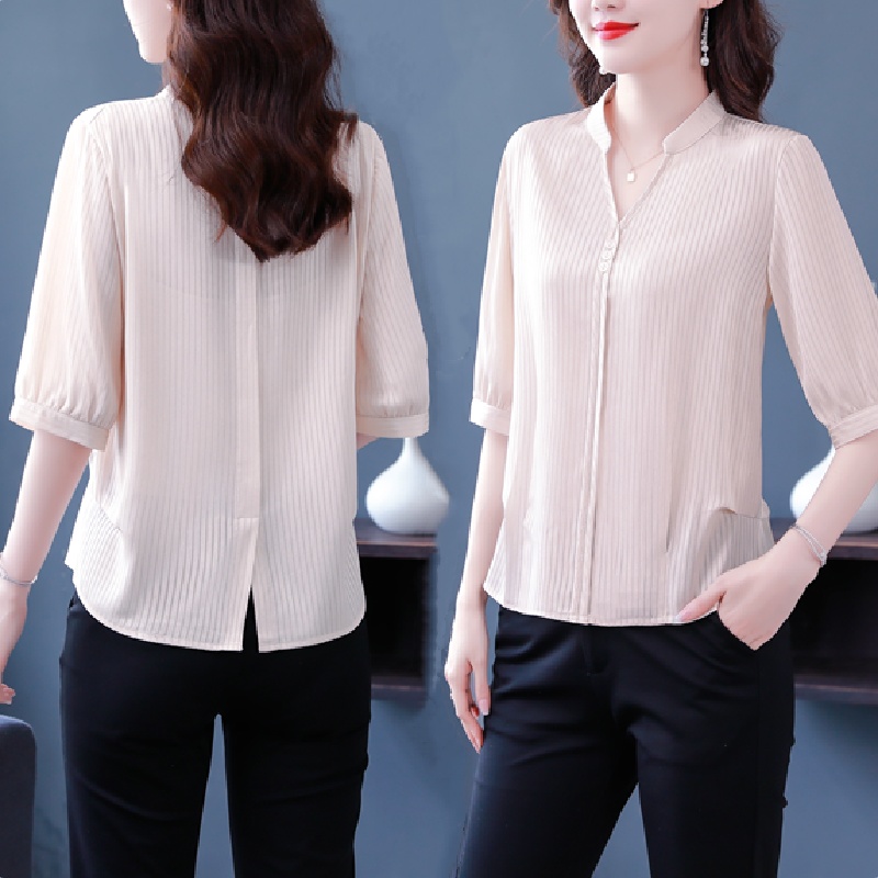 Summer slim shirt Cover belly tops for women