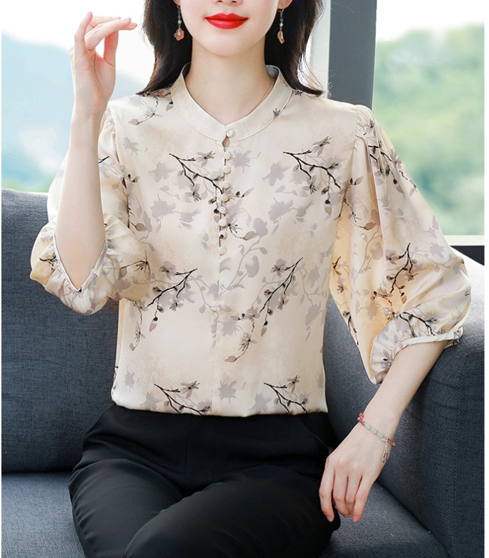 Silk fashion small shirt spring and summer shirt