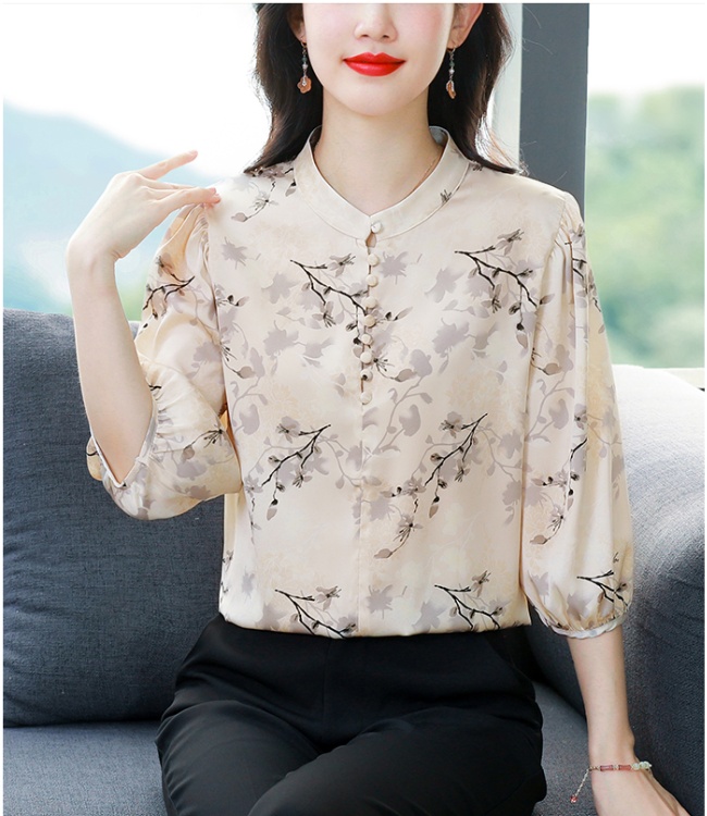 Silk fashion small shirt spring and summer shirt