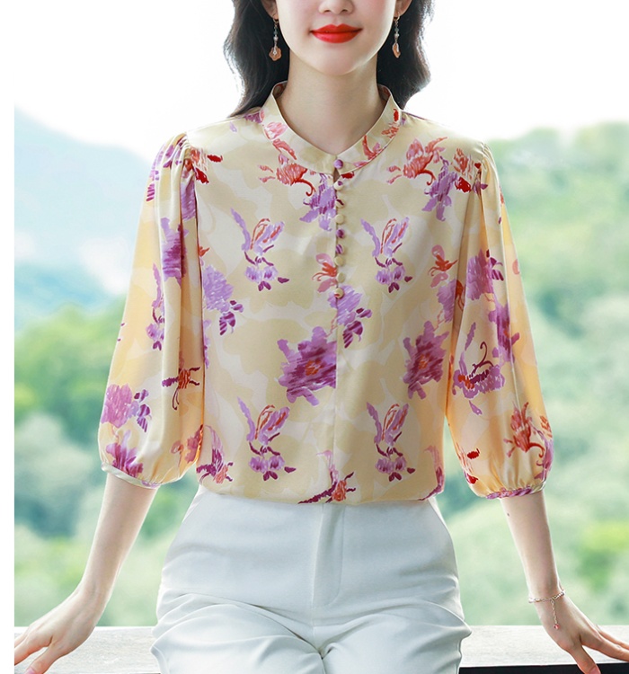 Silk fashion small shirt spring and summer shirt