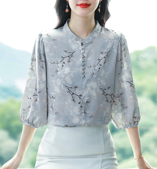 Silk fashion small shirt spring and summer shirt