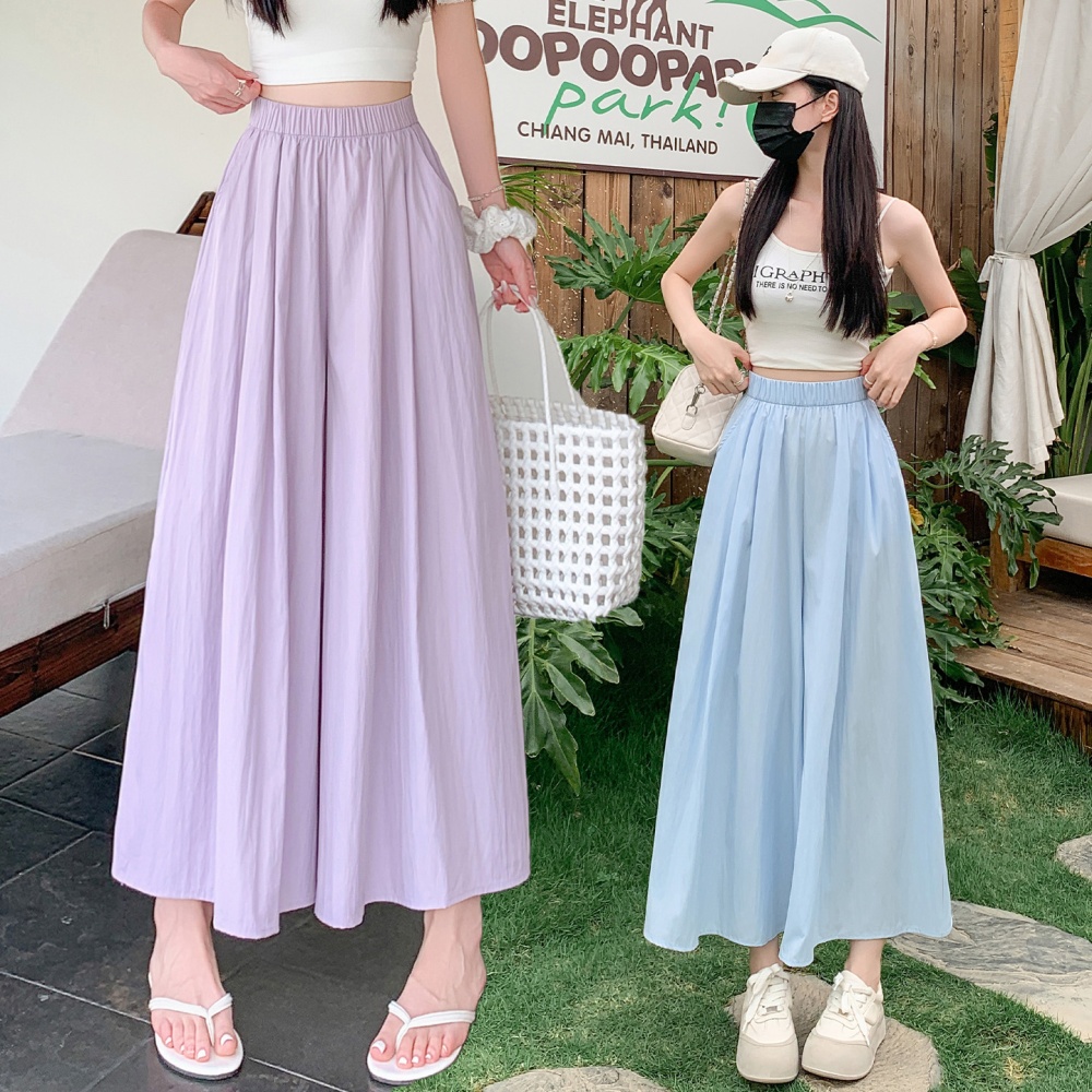 All-match wide leg pants pure long pants for women