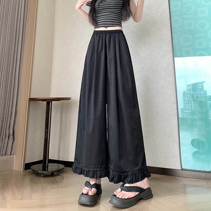 Slim wood ear loose skirt summer drape all-match pants