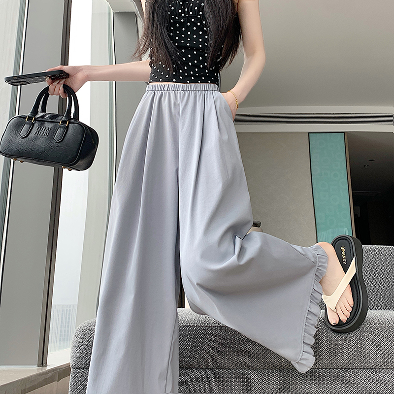 Slim wood ear loose skirt summer drape all-match pants