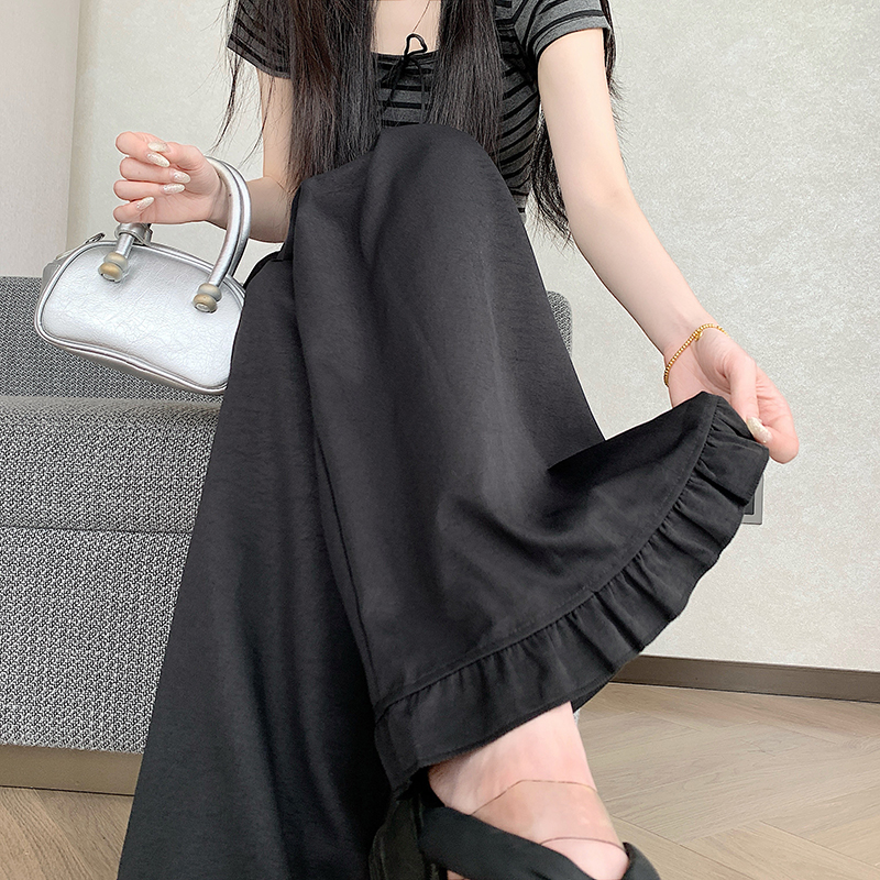 Slim wood ear loose skirt summer drape all-match pants