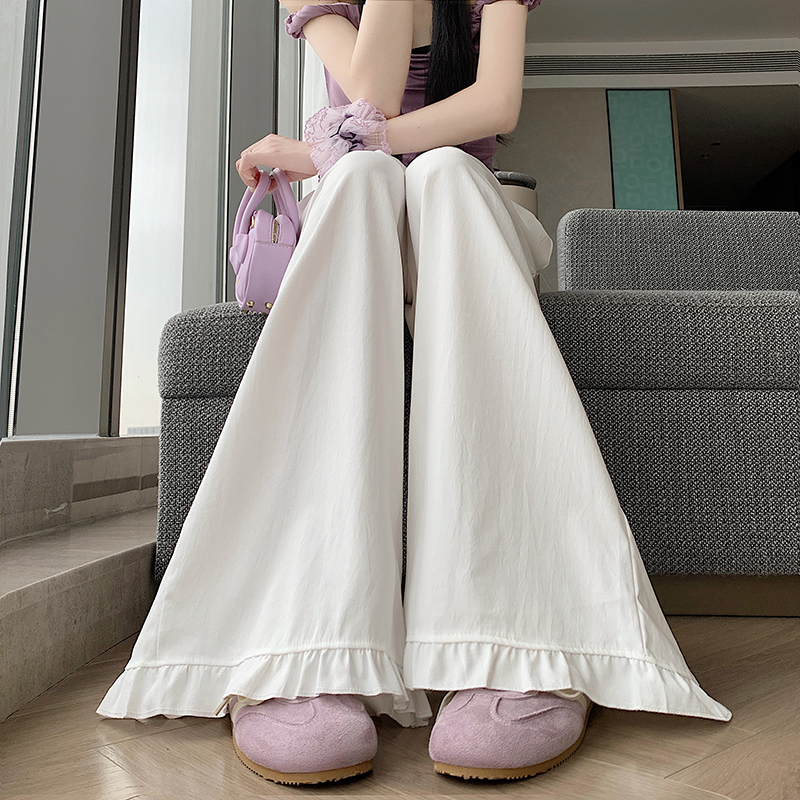 Slim wood ear loose skirt summer drape all-match pants