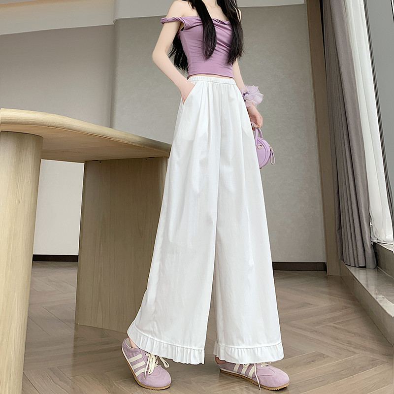 Slim wood ear loose skirt summer drape all-match pants