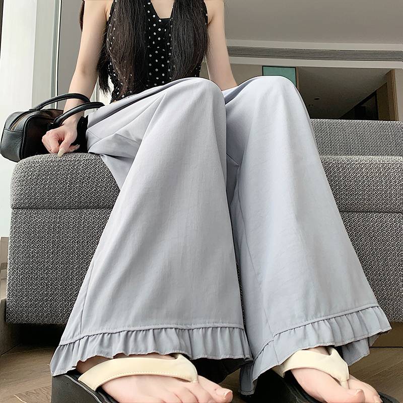 Slim wood ear loose skirt summer drape all-match pants